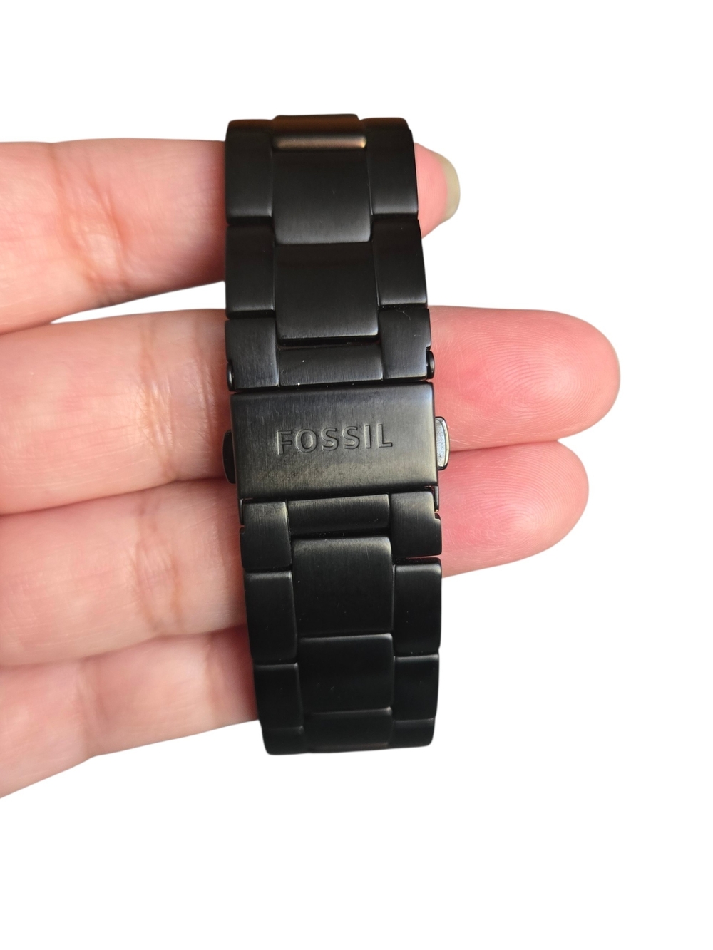 Fossil Men's Black Stainless Steel Watch with Blue Dial - Picture 3 of 7